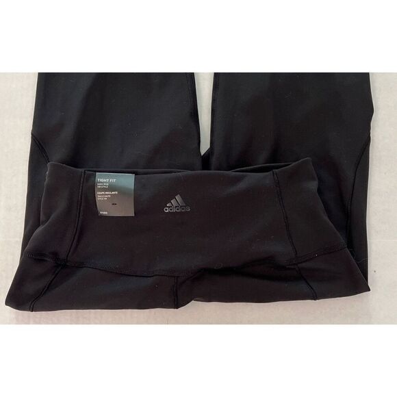 ADIDAS Women's Sz XSmall YOGA Studio 7/8 High-Rise Tight Leggings NWT Black - Picture 3 of 14